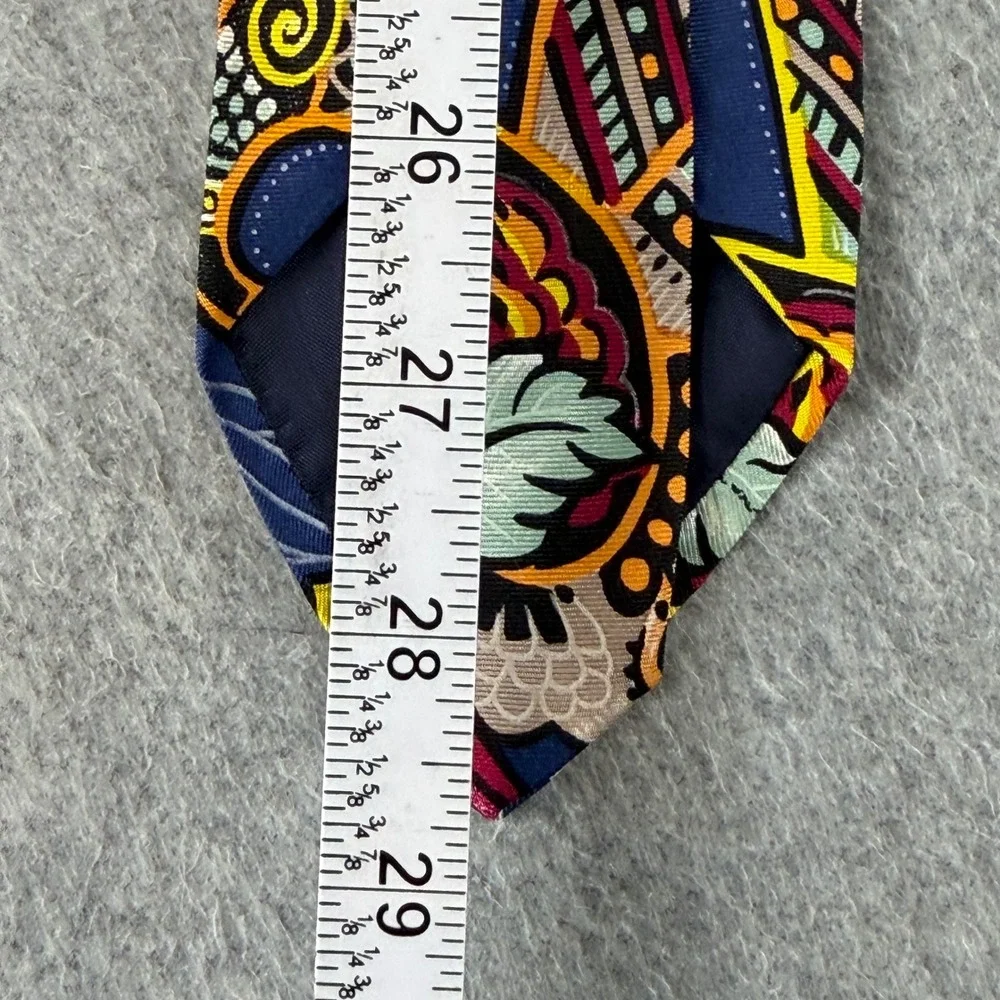 Vintage Banana Republic Mens Silk Tie Blue Floral Paisley Made in Italy 57x3